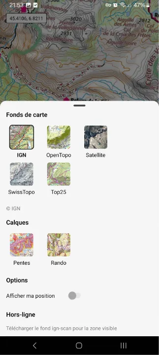 Drawer de la vue 2D