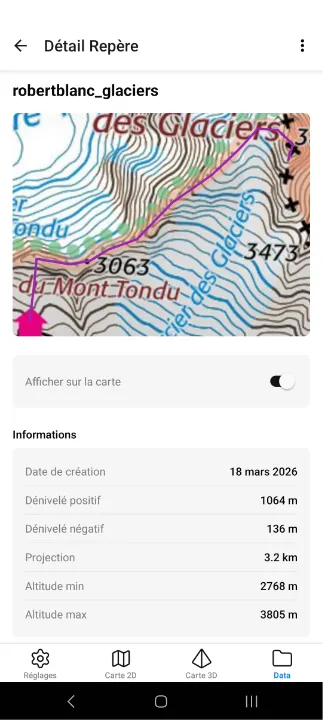 Vue détail d'un repère
