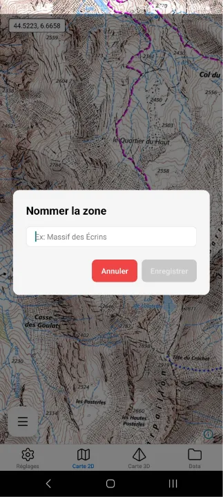 Nommage de la zone